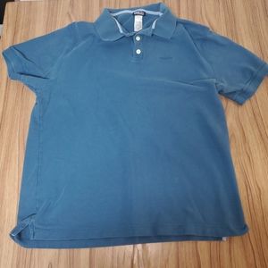 Patagonia Mens Polo Shirt Organic Cotton Short Sleeve Blue Size L
